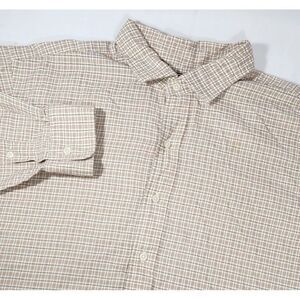 men's RALPH LAUREN Classic Fit ESTATE l/s button up PLAID‎ beige sz 2XB Big